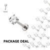 50PCS OF 316L SURGICAL STEEL PRONG SET PUSH IN THREADLESS LABRET SET 50PCS OF 316L SURGICAL STEEL PRONG SET PUSH IN THREADLESS LABRET SET